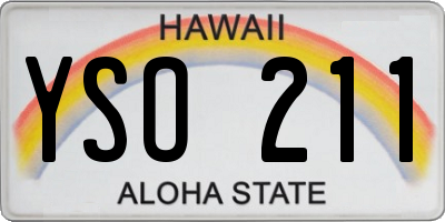 HI license plate YSO211