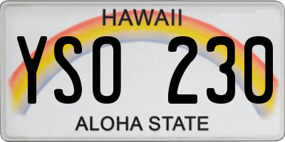 HI license plate YSO230