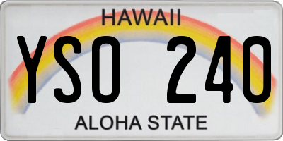 HI license plate YSO240