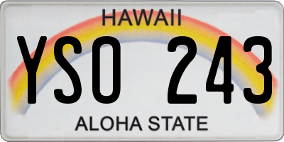HI license plate YSO243