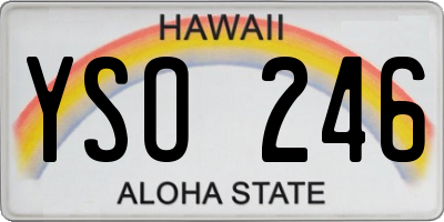 HI license plate YSO246