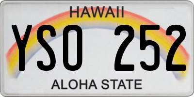 HI license plate YSO252