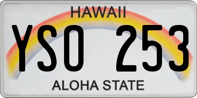 HI license plate YSO253