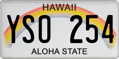 HI license plate YSO254