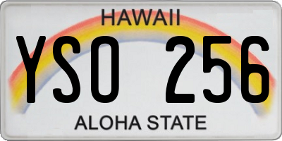 HI license plate YSO256