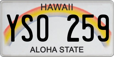 HI license plate YSO259