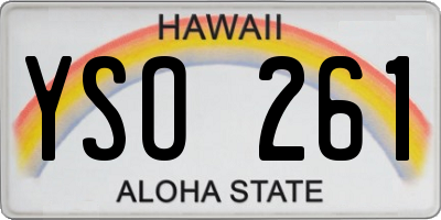 HI license plate YSO261