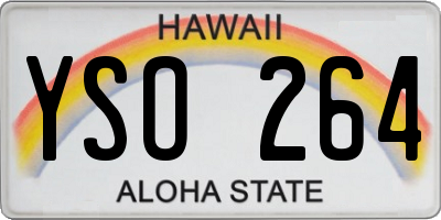 HI license plate YSO264