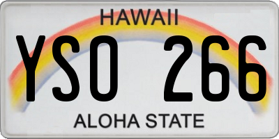 HI license plate YSO266