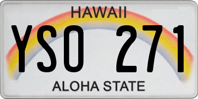 HI license plate YSO271