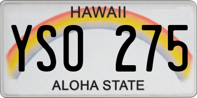 HI license plate YSO275
