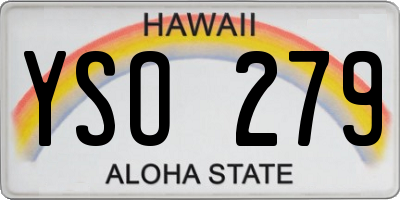 HI license plate YSO279