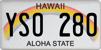 HI license plate YSO280