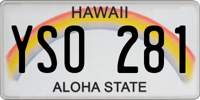 HI license plate YSO281