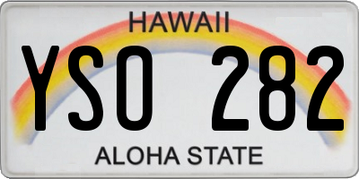 HI license plate YSO282