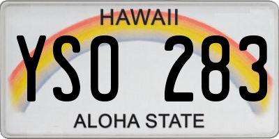 HI license plate YSO283