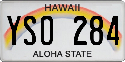 HI license plate YSO284