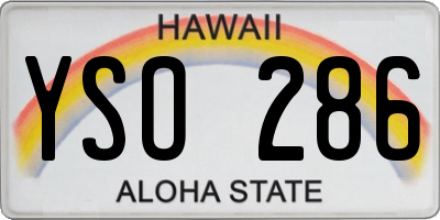 HI license plate YSO286