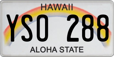 HI license plate YSO288