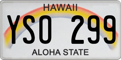HI license plate YSO299