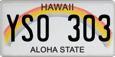 HI license plate YSO303