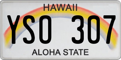 HI license plate YSO307