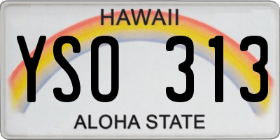 HI license plate YSO313