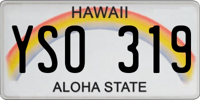 HI license plate YSO319