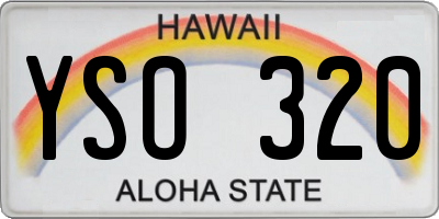 HI license plate YSO320