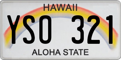 HI license plate YSO321