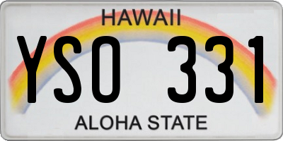 HI license plate YSO331