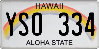 HI license plate YSO334