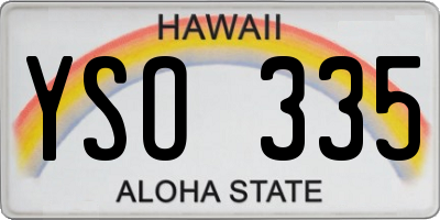 HI license plate YSO335