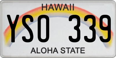 HI license plate YSO339