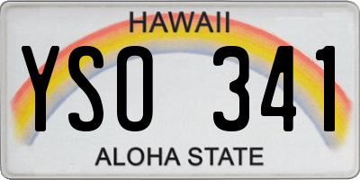 HI license plate YSO341