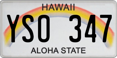 HI license plate YSO347