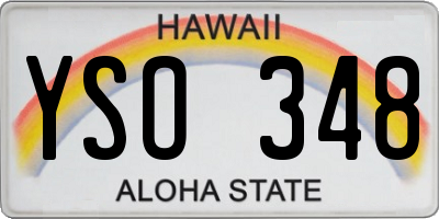 HI license plate YSO348