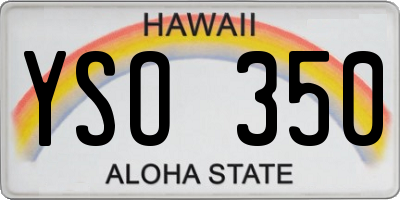 HI license plate YSO350