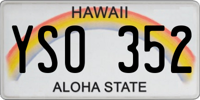 HI license plate YSO352