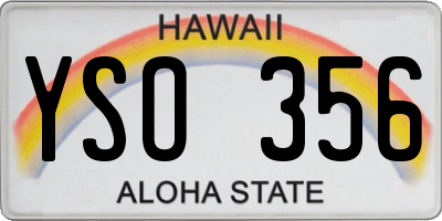HI license plate YSO356