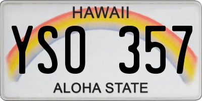 HI license plate YSO357