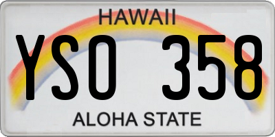HI license plate YSO358