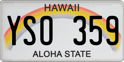 HI license plate YSO359