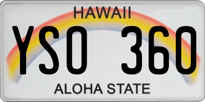 HI license plate YSO360
