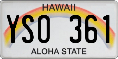 HI license plate YSO361