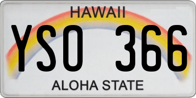 HI license plate YSO366