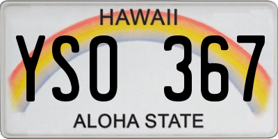 HI license plate YSO367