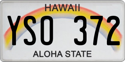 HI license plate YSO372