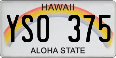 HI license plate YSO375