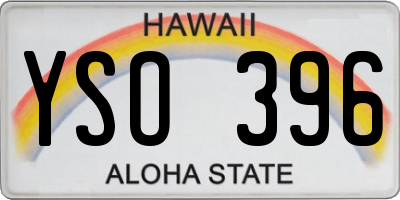 HI license plate YSO396